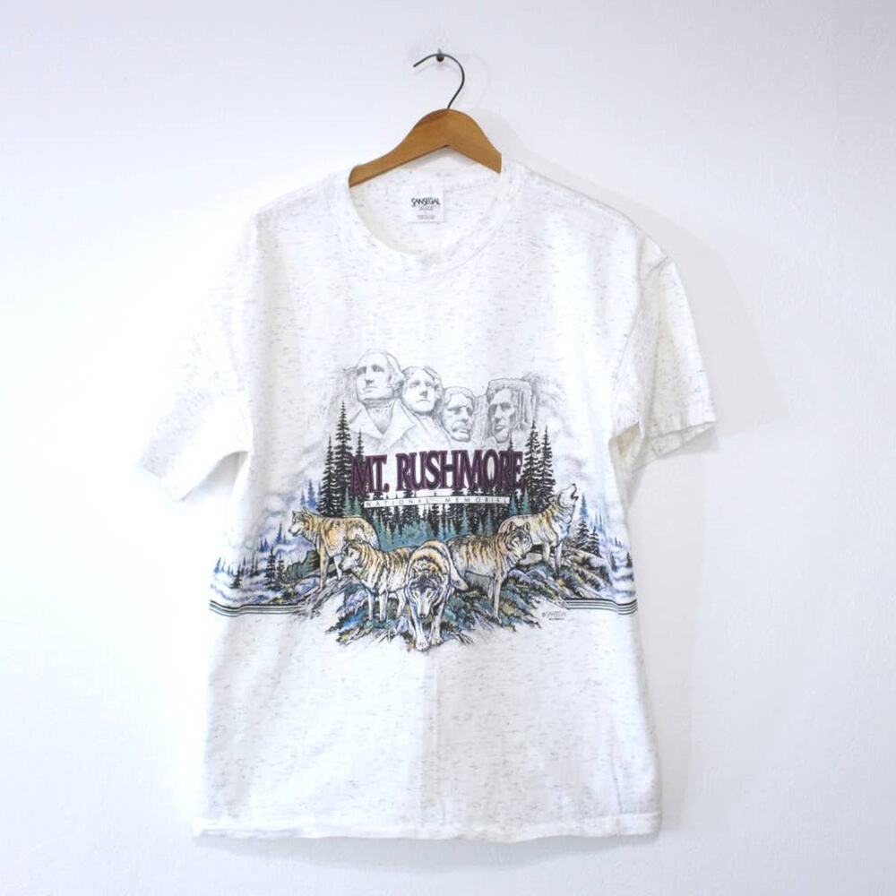 Vintage Mt Rushmore South Dakota Wolf Pack T Shirt XL